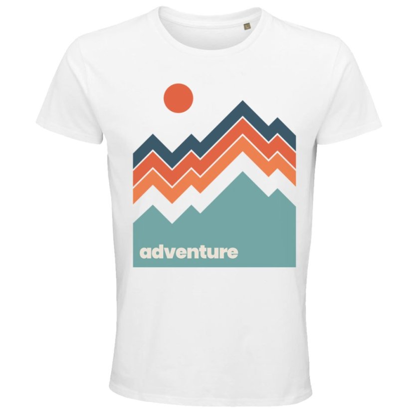 Pánske tričko Retro príroda slnko a hory