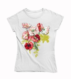 Dámske BIO tričko kytica červených kvetov