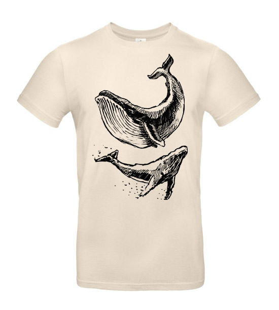 Pánske tričko Veľryba skica
