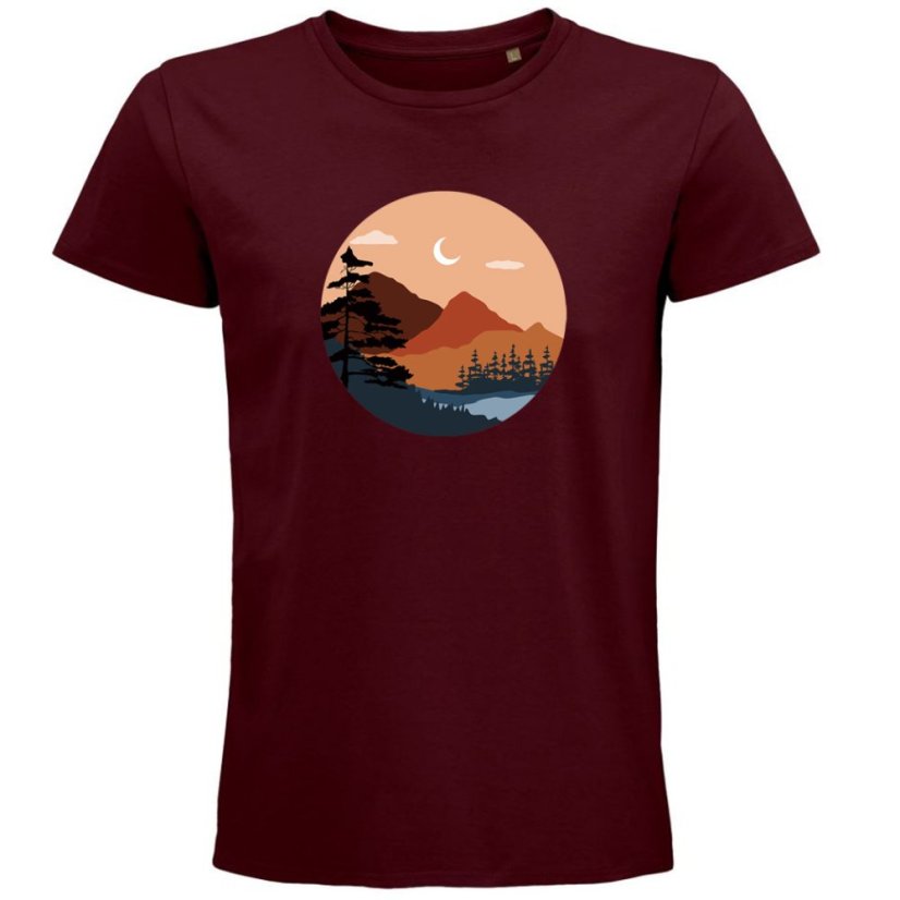 Pánske tričko Príroda v kruhu bordová