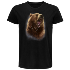 Pánske Bio tričko zúrivý medveď čierne