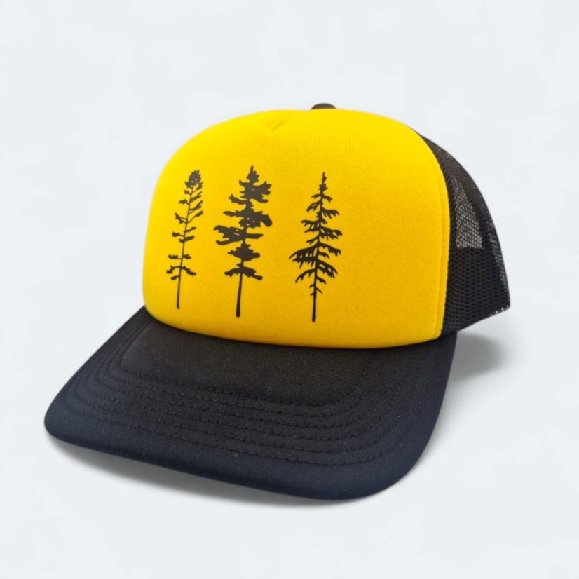 Šiltovka SPORT, 3 stromy žlto čierna