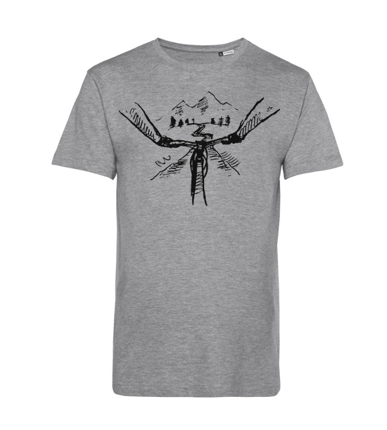 Pánske BIO tričko výhľad z bicykla