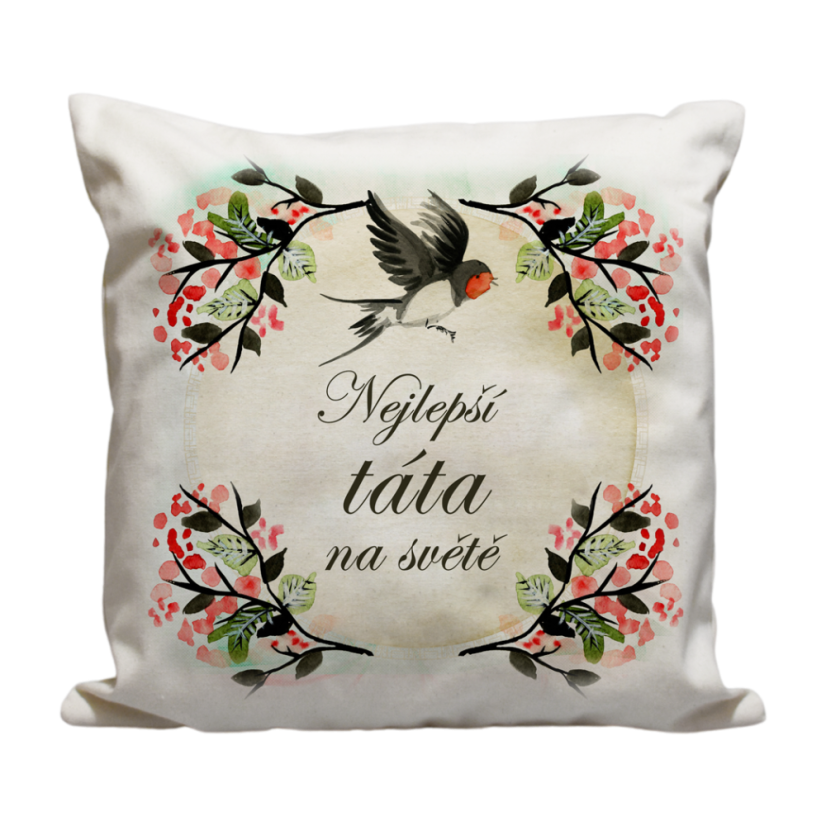 Polštář Nejlepší táta na světě ptáček
