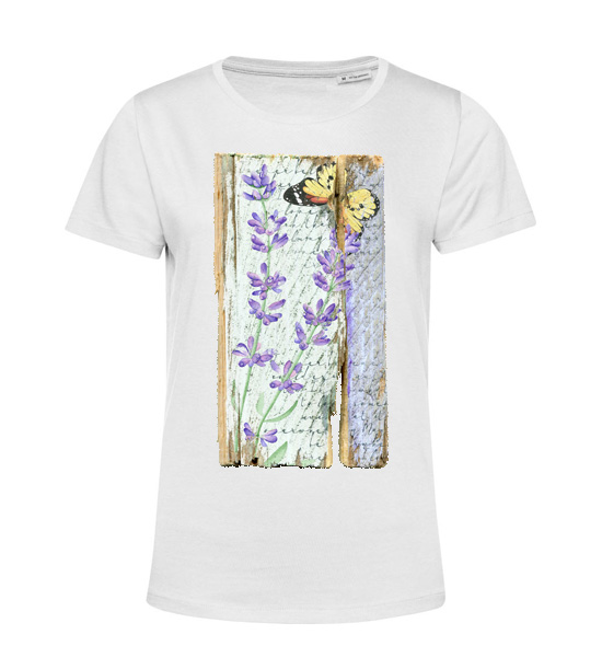 Dámske Bio tričko levanduľa a motýľ