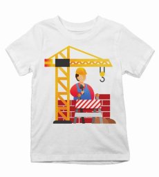 Detské tričko stavbár a žeriav