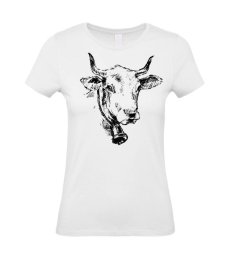 Dámske tričko kravička skica