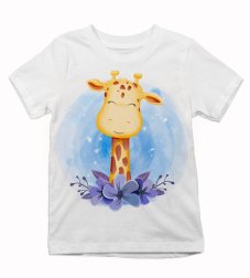 Detské tričko žirafa a fialový kvietok