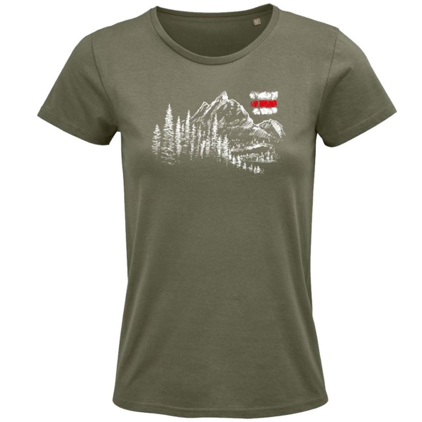 Dámske Bio tričko Hory a turistická značka