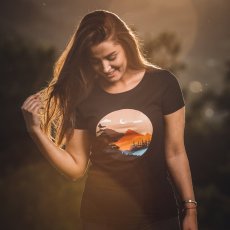 Dámske Bio tričko príroda v kruhu čierne