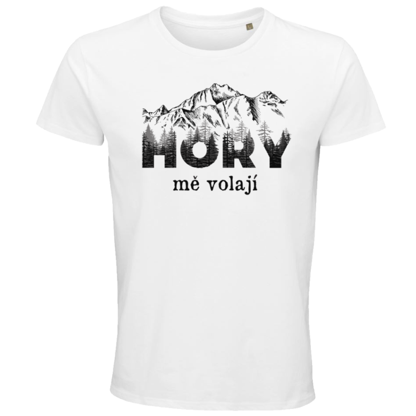 Pánské tričko Hory mě volají stromové písmo