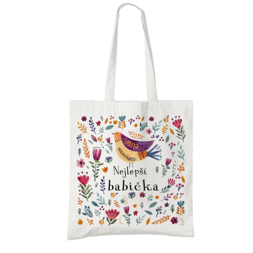 Taška Nejlepší babička, ptáček a kvítek