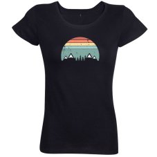 Dámske tričko Retro hory a stromy farebné
