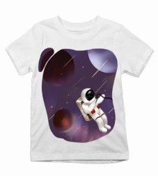 Detské tričko lietajúci kozmonaut vo vesmíre