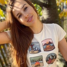 Dámske tričko turistické ikonky