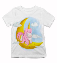 Detské tričko jednorožec mesiačik a obláčiky