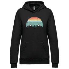 Dámska mikina s kapucňou Retro stromy a hory