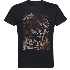 Pánske bio tričko Wild and free čierne