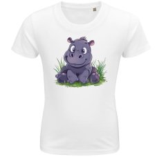 Detské tričko modrý Malý hroch