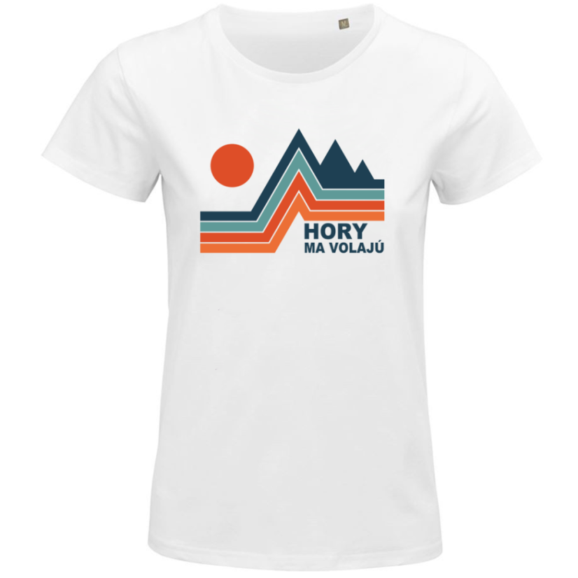 Dámske tričko Retro hory ma volajú - Veľkosť: S, Farby: Biela