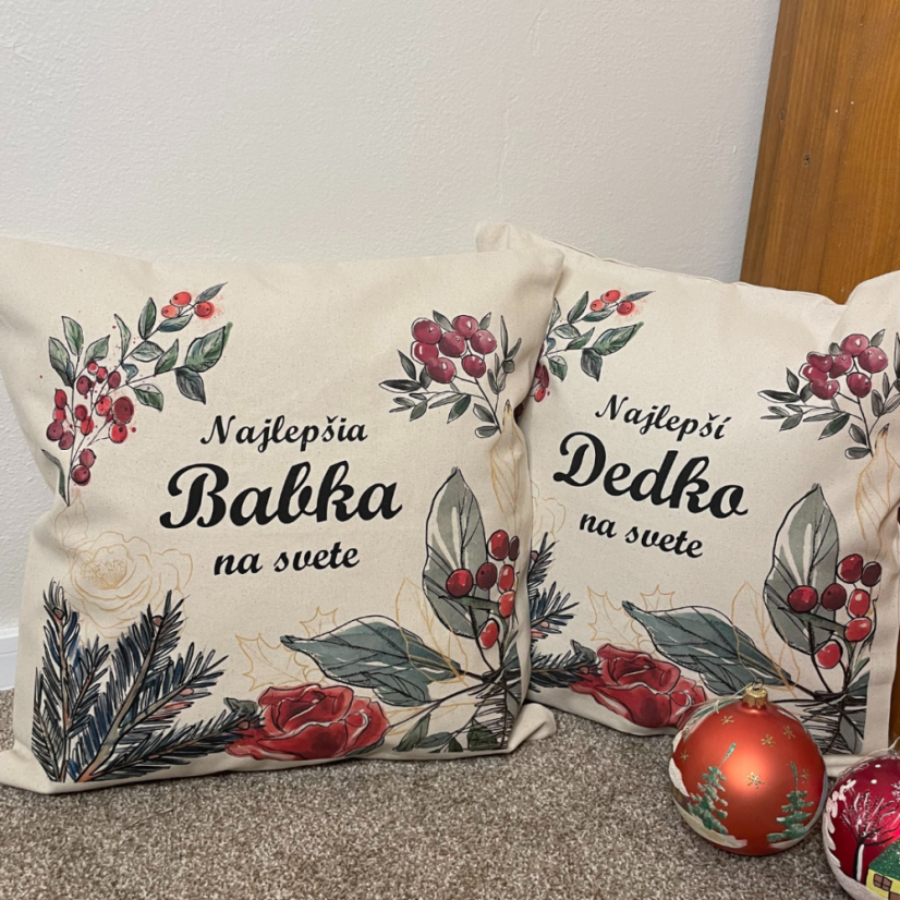 Vankúš Najlepší dedko čečina a kvety
