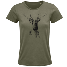 Dámske BIO tričko Statný jeleň zelené