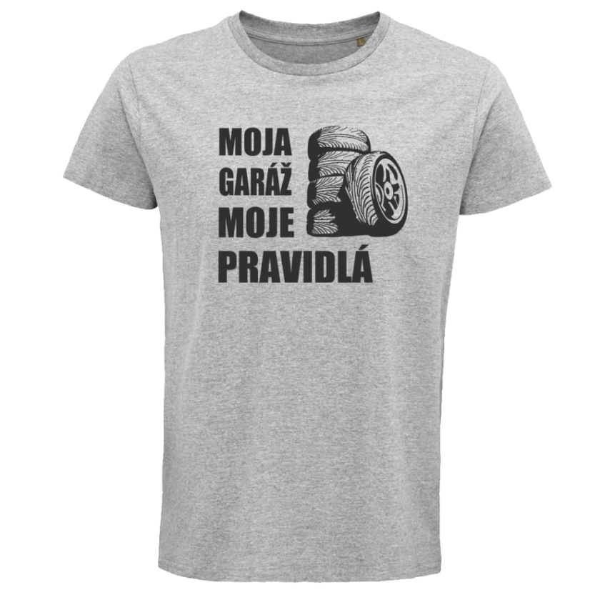 Pánske tričko Moja garáž, moje pravidlá