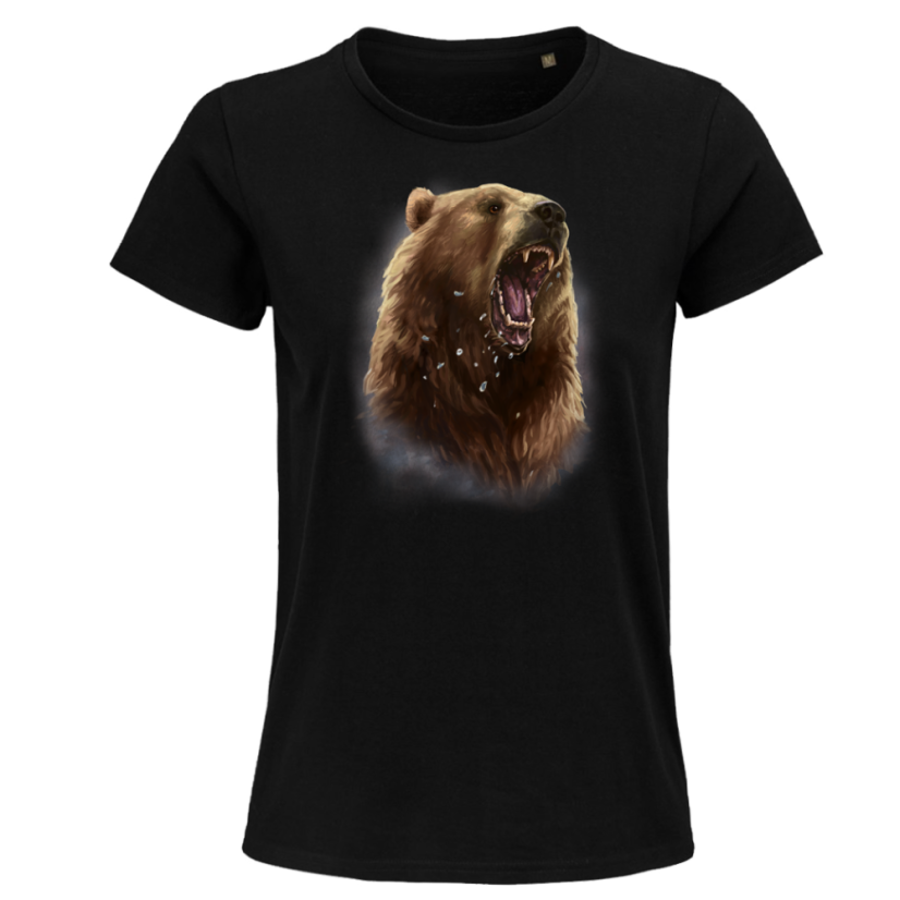 Dámske Bio tričko zúrivý medveď čierne