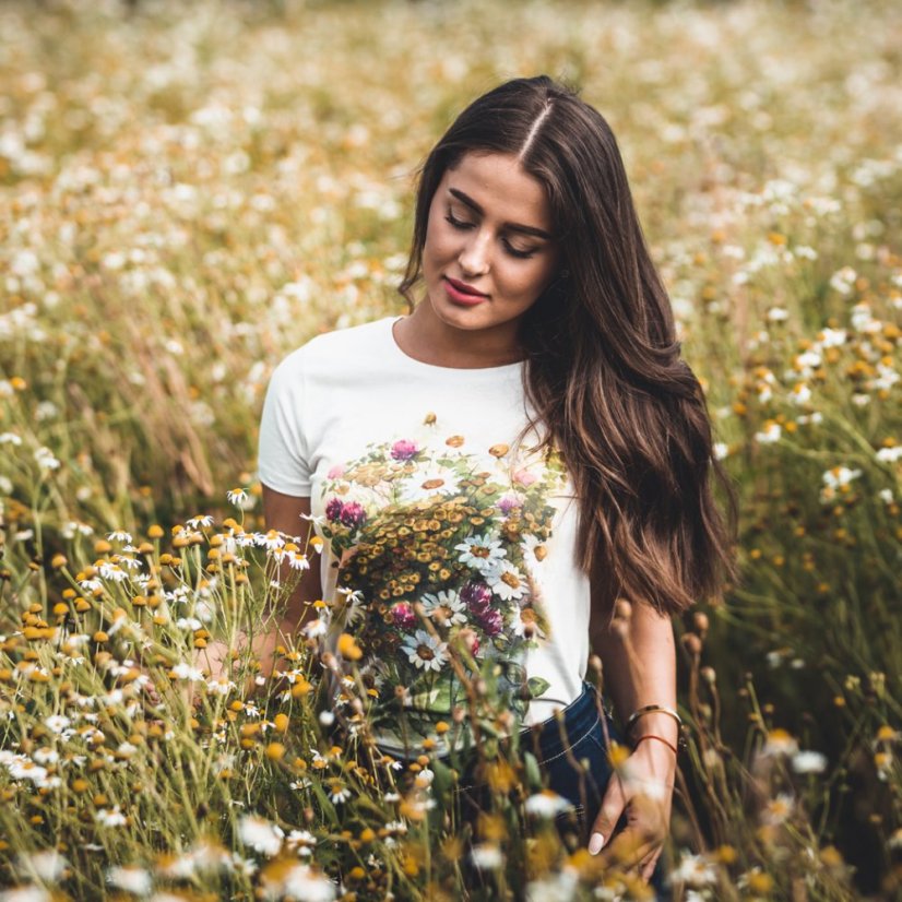 Dámske BIO tričko lúčne kvety