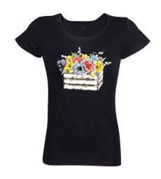 Dámske Bio tričko kvety v prepravke čierne