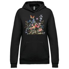 Dámska mikina s kapucňou Motýle a kvety