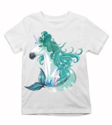 Detské tričko  zelený jednorožec