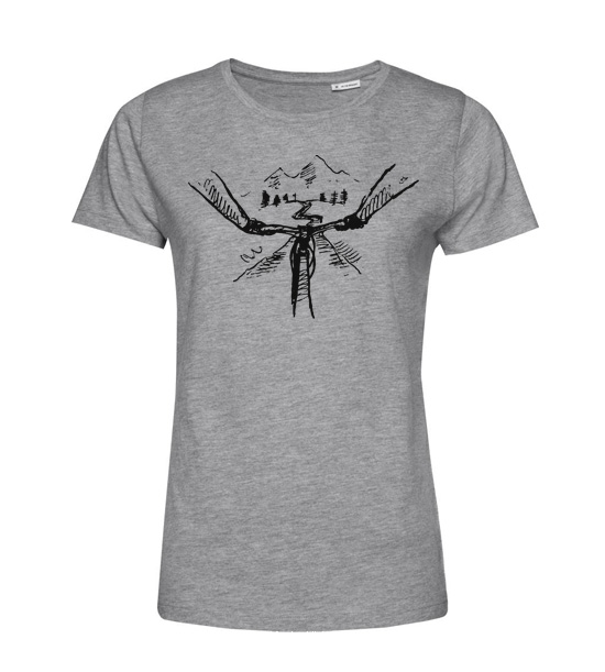 Dámske BIO  tričko výhľad z bicykla