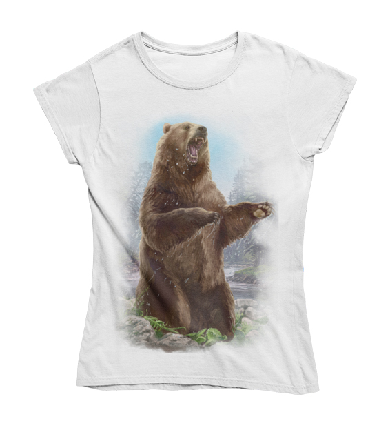 Dámske tričko medveď vo vode