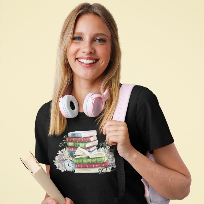 Dámske tričko knihomoľka čierne