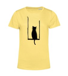 Dámske BIO tričko mačka na hojdačke