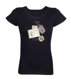 Dámske tričko Rozčítaná kniha čierne