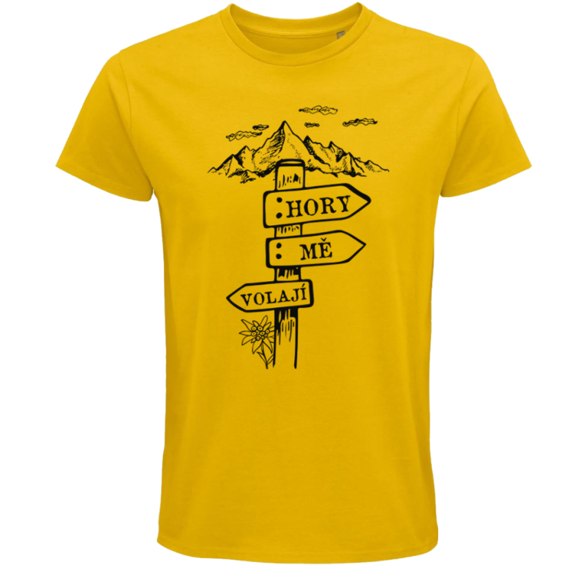 Pánské tričko Hory mě volají cedulka
