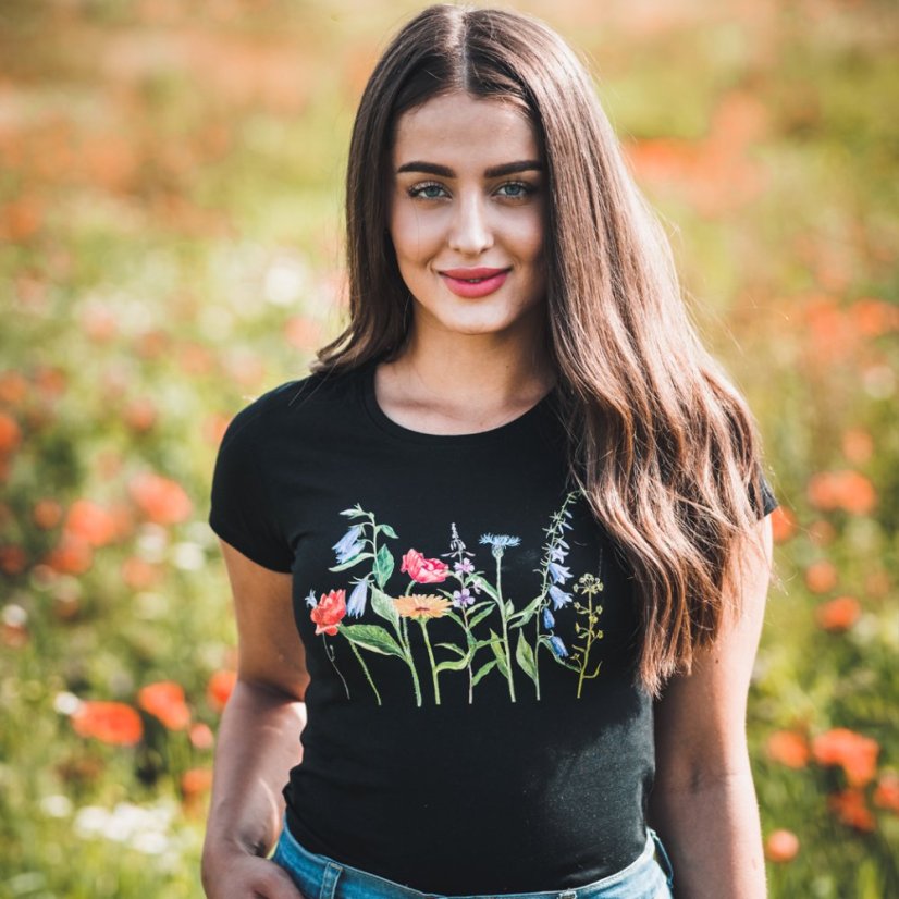 Dámske Bio tričko kvetový raj čierne