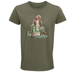 Pánske Bio tričko Pán lesa, čierne