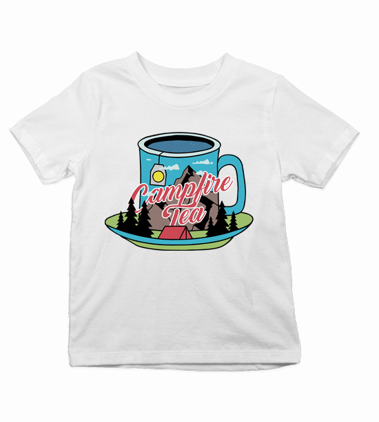 Detské tričko hrnček čaju na horách