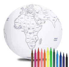 Balónová lopta – Štáty sveta na vymaľovanie