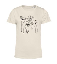 Dámske Bio tričko  červený mak skica