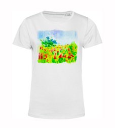 Dámske BIO tričko Krajinomaľba Červený raj