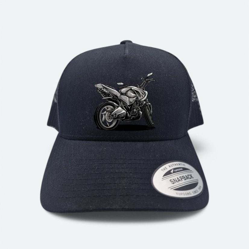 Šiltovka Cestná motorka, čierna