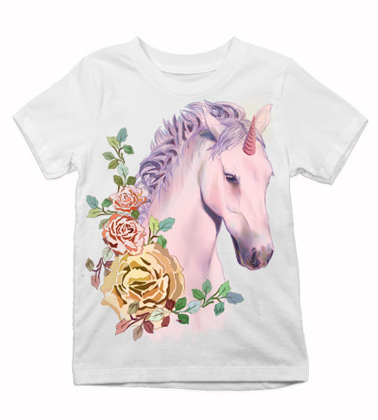 Detské tričko jednorožec s kvetmi