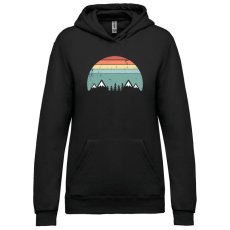 Dámska mikina s kapucňou Retro stromy a hory