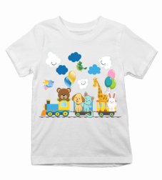 Detské tričko zvieratka na vláčiku