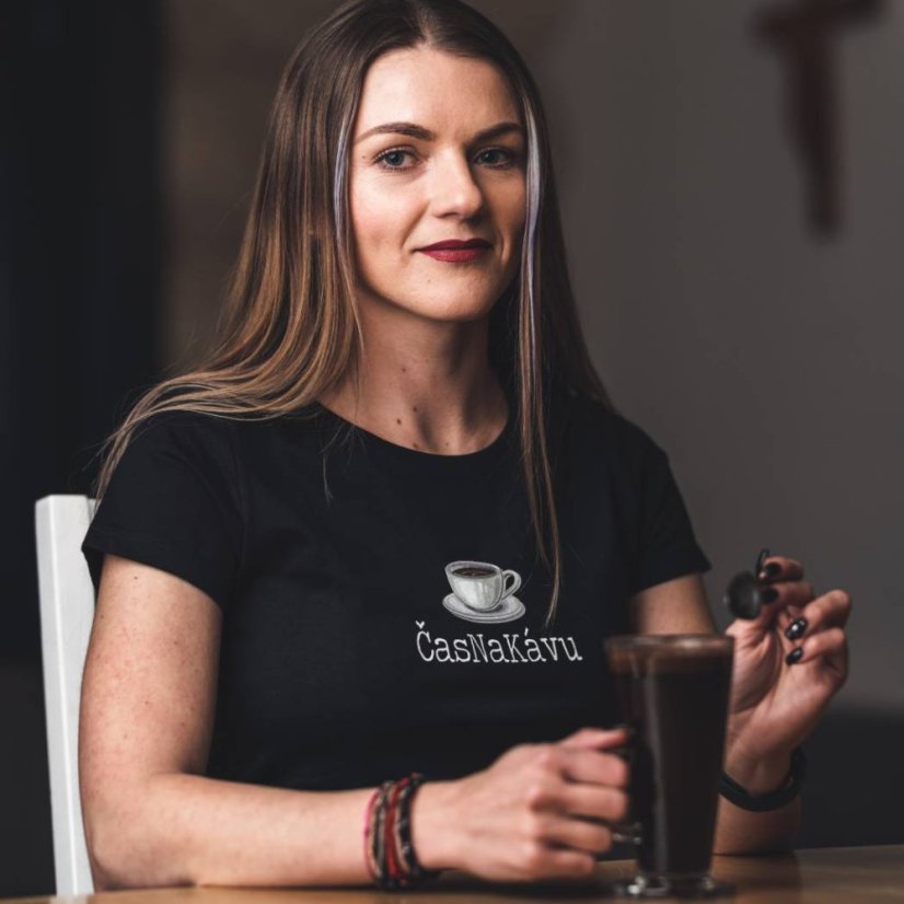 Dámske vtipné tričko Čas na kávu