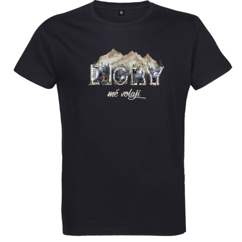 Pánske tričko Hory mě volají noc černé